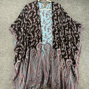 Sivana Womens Kimono Top Paisley Open Front Fringe Boho Fairy Cottagecore Gypsy